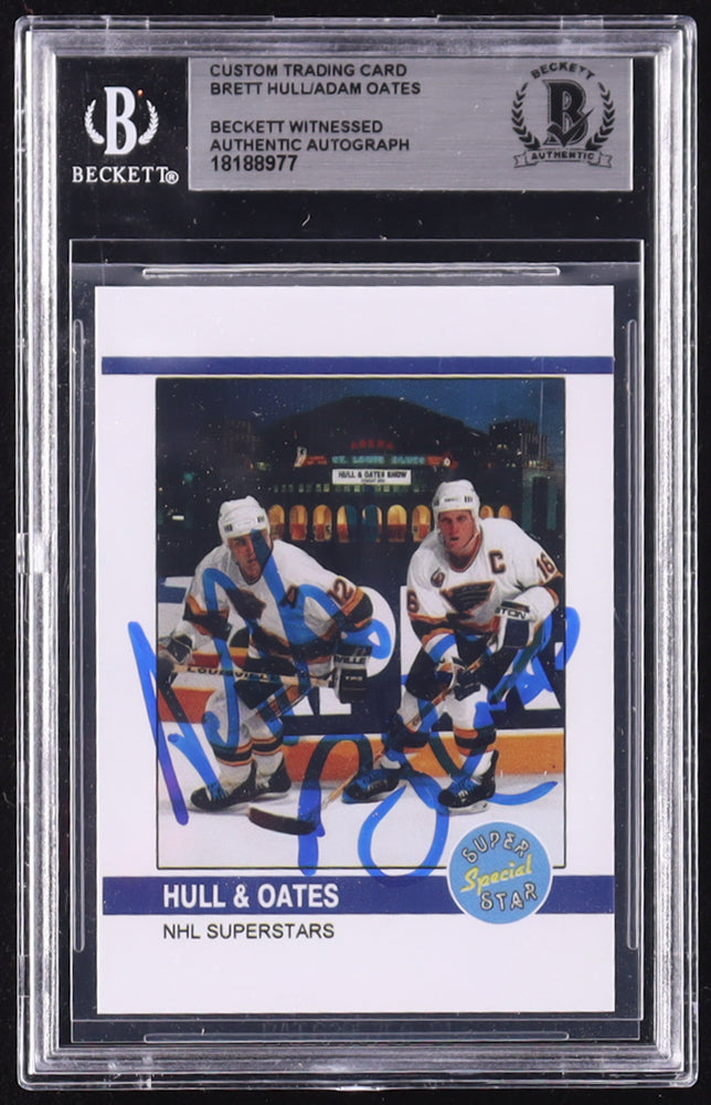 Adam Oates & Brett Hull Signed Custom Trading Card (BGS) - Beckett Witnessed