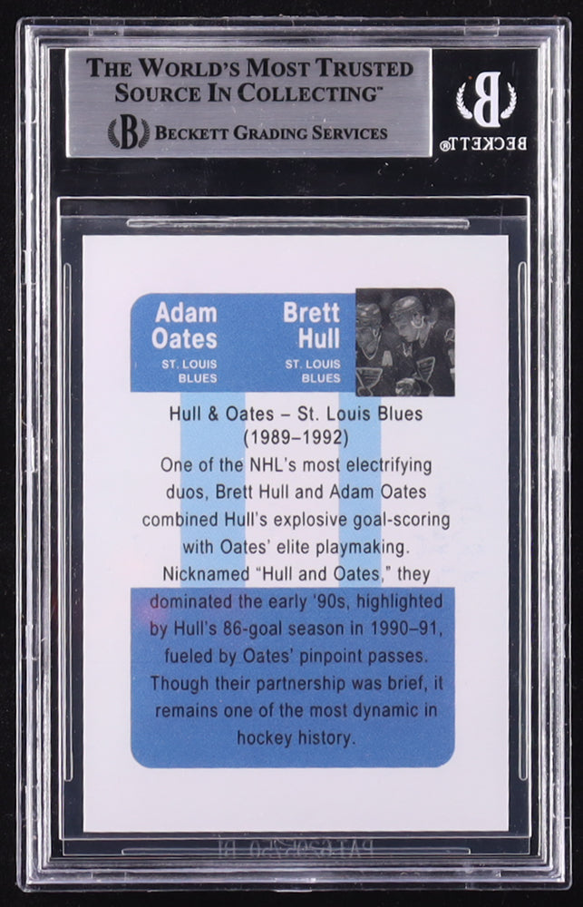 Adam Oates & Brett Hull Signed Custom Trading Card (BGS) - Beckett Witnessed