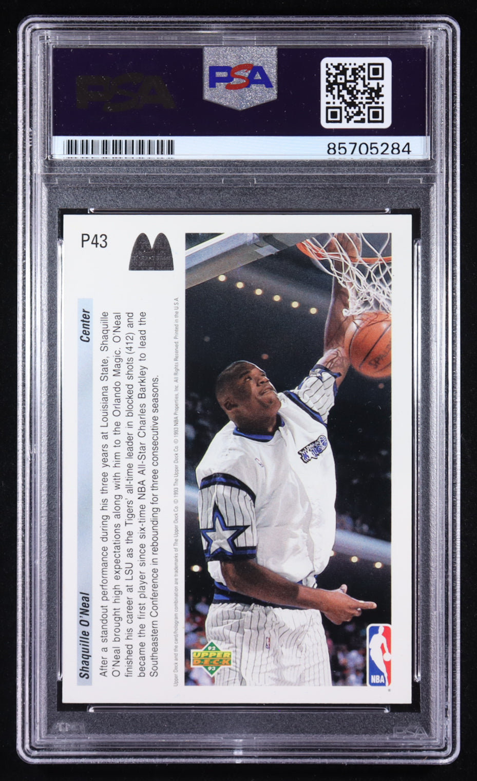 Shaquille O'Neal Signed 1992-93 Upper Deck McDonald's #P43 RC (PSA) - Rookie Card | Autograph Graded PSA 10
