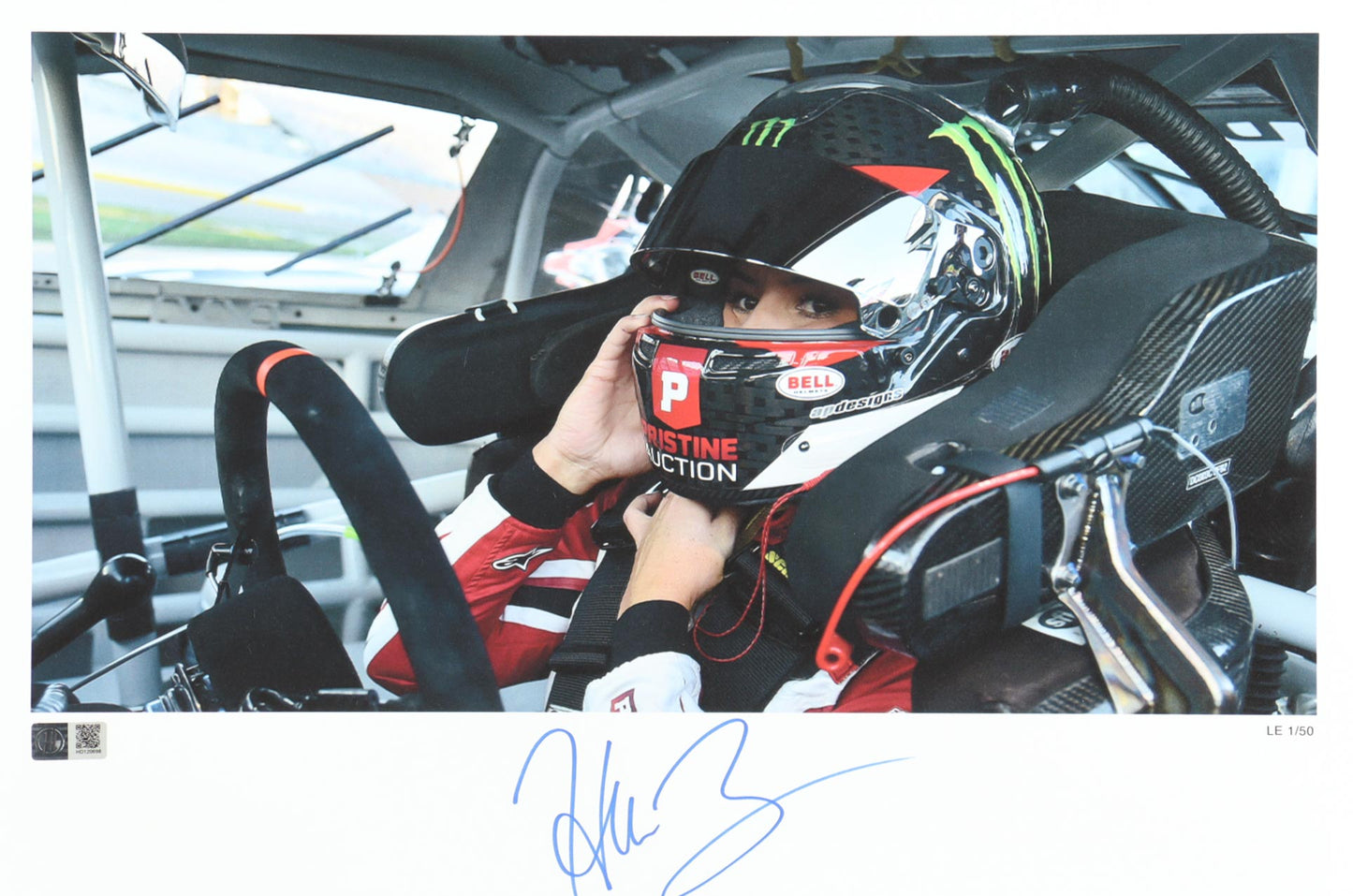 Hailie Deegan Signed LE NASCAR 12x18 Print (DEEGAN COA) Limited Edition #/50