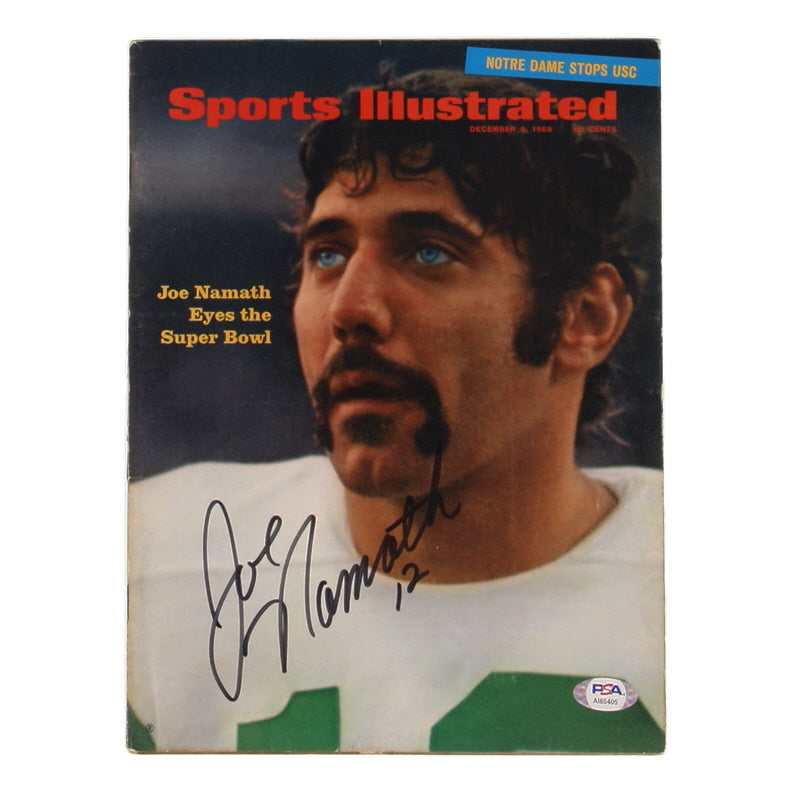 Joe Namath Signed (PSA) 1968 Sports Illustrated Magazine - No Label