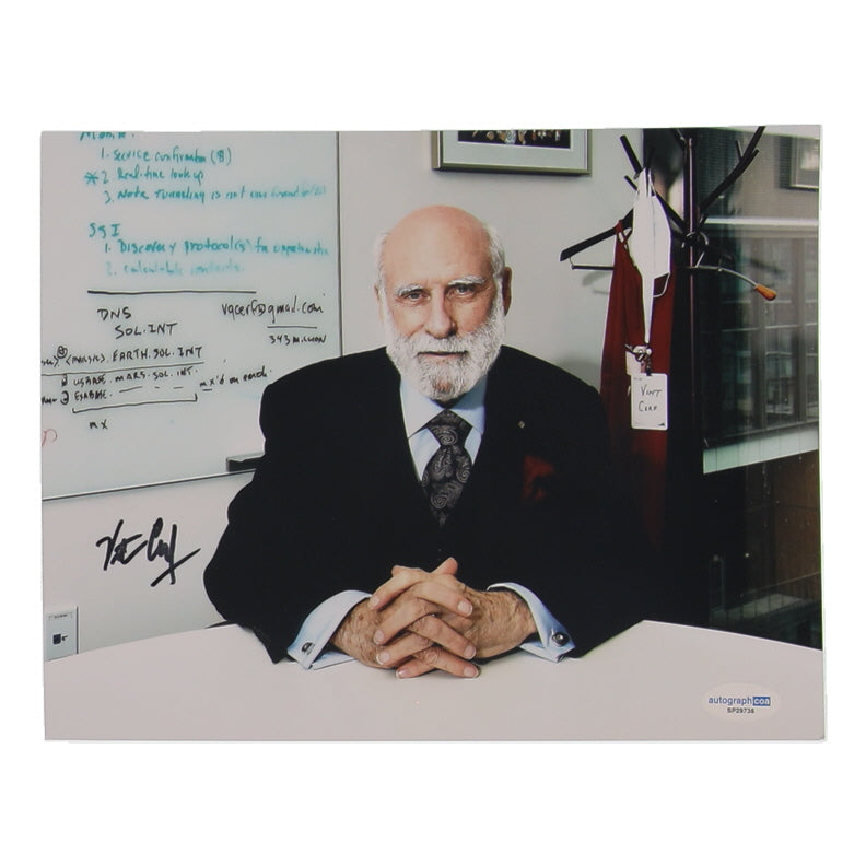 Vinton Cerf Signed 8x10 Photo (ACOA) - American Internet Pioneer