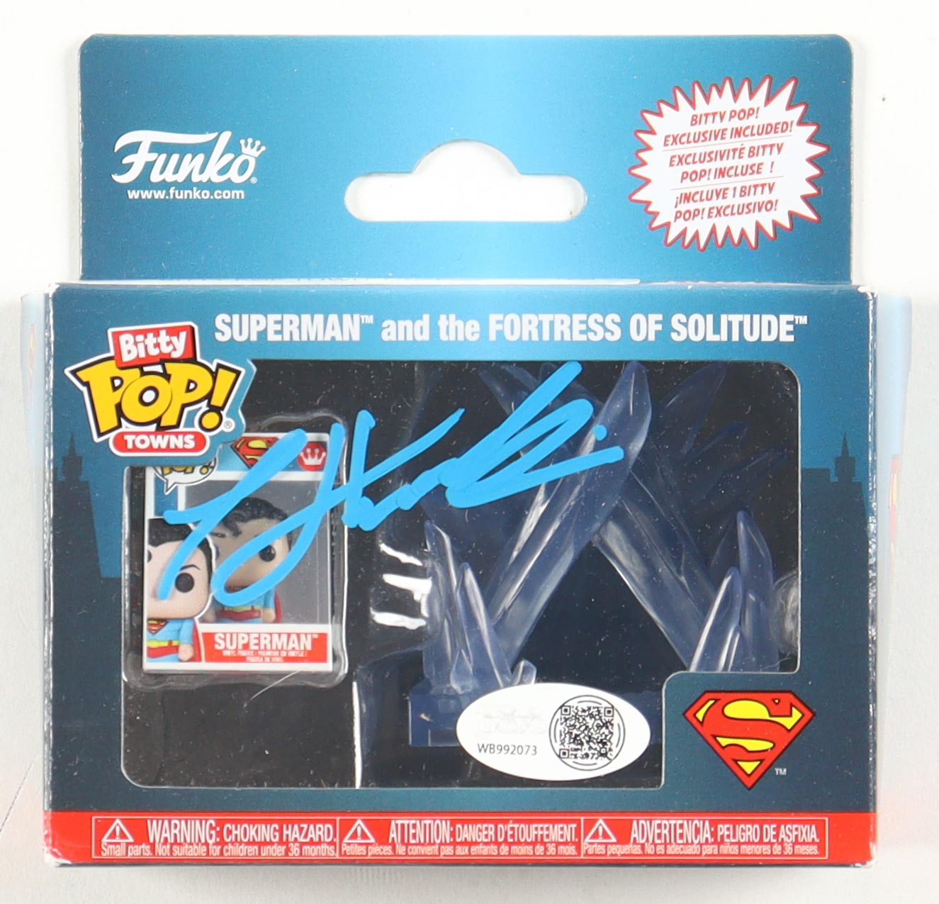 Tyler Hoechlin Signed (JSA) Funko DC Superman Bitty POP! Town Fortress of Solitude Vinyl Figure - JSA Witnessed