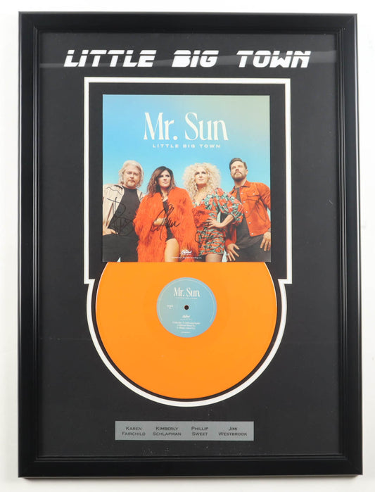 Little Big Town Band-Singed (JSA) by (4) Karen Fairchild, Kimberly Schlapman, Phillip Sweet, & Jimi Westbrook (JSA) - Custom Framed "Mr. Sun" Vinyl Record Cover Display