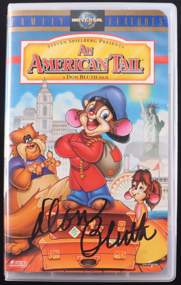Don Bluth Signed (JSA) "An American Tail" VHS Cover Insert - JSA Witnessed - Director
