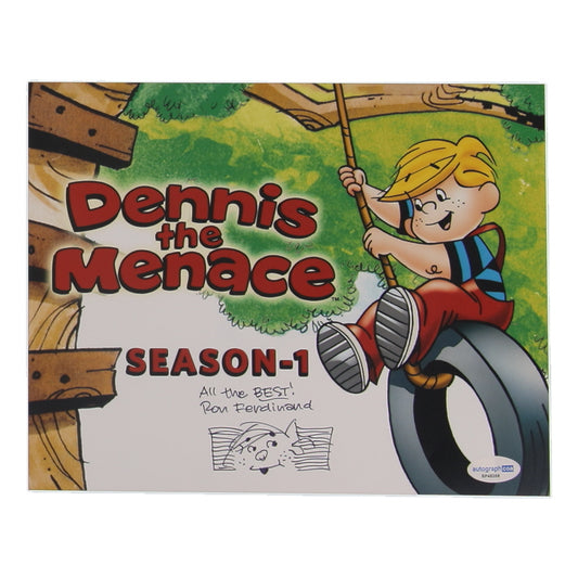 Ron Ferdinand Signed (ACOA) "Dennis the Menace" 8x10 Photo Inscribed "All The Best!" with Hand-Drawn Dennis Sketch - Writer & Artist