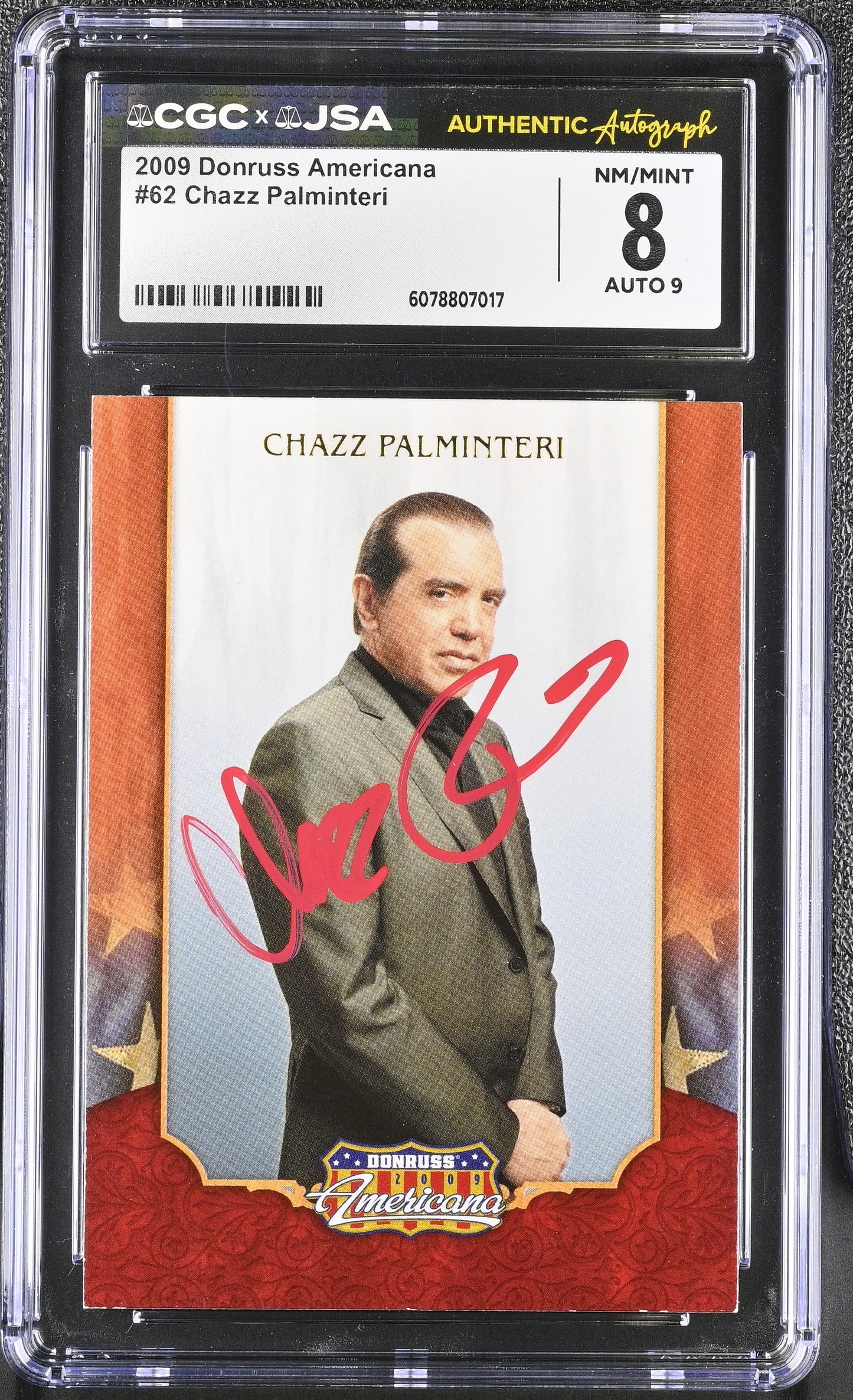 Chazz Palminteri Signed 2009 Americana #62 (CGC 8 | Autograph Grade 9) - A Bronx Tale