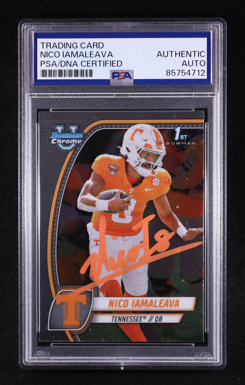 Nico Iamaleava Signed 2024 Bowman Chrome University #139 RC (PSA) Autograph Graded PSA Authentic | Rookie Card