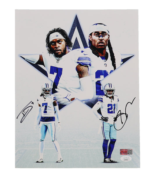 Stephon Gilmore & Trevon Diggs Signed (JSA) Cowboys 11x14 Photo
