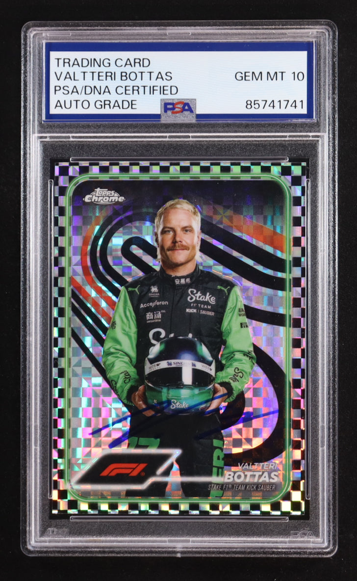 Valtteri Bottas Signed 2024 Topps Chrome #13 (PSA | Autograph Graded PSA 10)