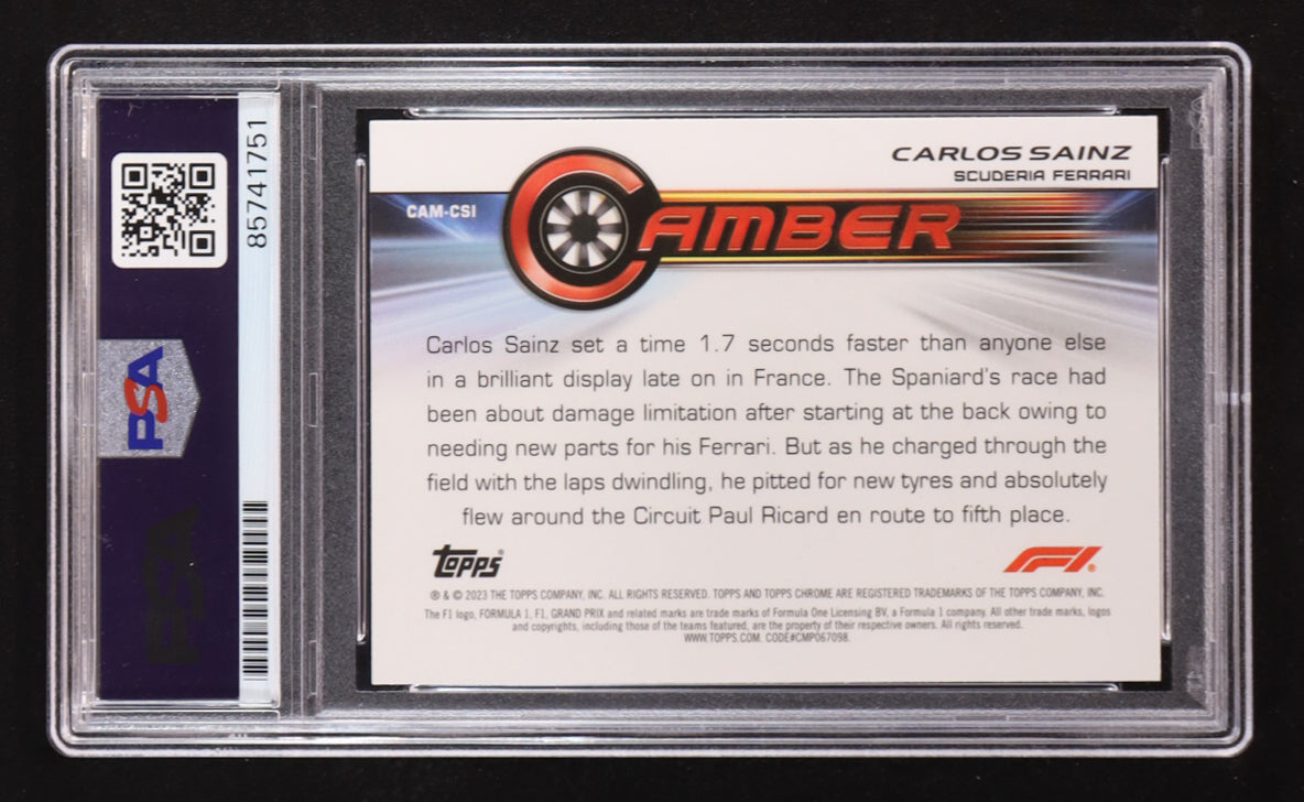 Carlos Sainz Signed 2023 Topps Chrome Amber #CAM-CSI (PSA) Autograph Graded PSA Authentic - Ferrari