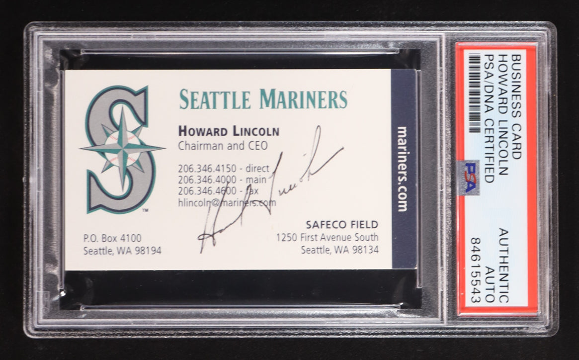 Howard Lincoln Signed Business Card (PSA) Autograph Graded PSA Authentic