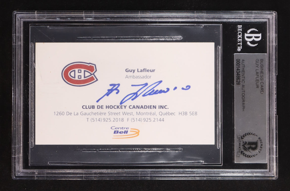Guy Lafleur Signed Business Card (BGS) Autograph Graded BGS Authentic