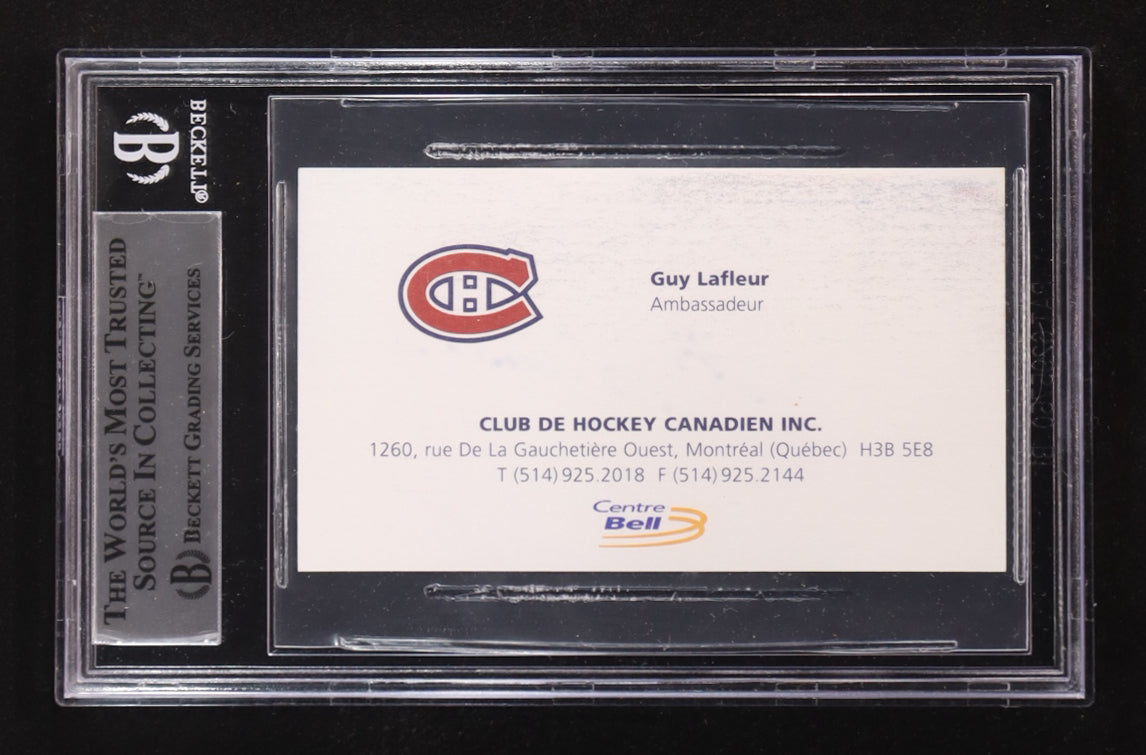 Guy Lafleur Signed Business Card (BGS) Autograph Graded BGS Authentic