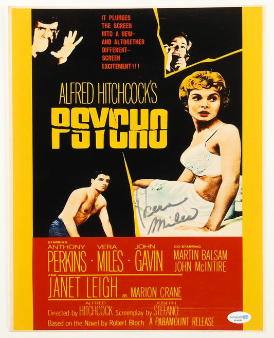 Vera Miles Signed (ACOA) "Psycho" 11x14 Movie Poster Photo - Lila Crane