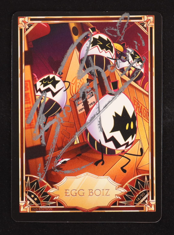 Blake Roman Signed (JSA) Hazbin Hotel 2024 Egg Boiz 2nd Edition #14 - Egg Boiz & Angel Dust | JSA Witnessed