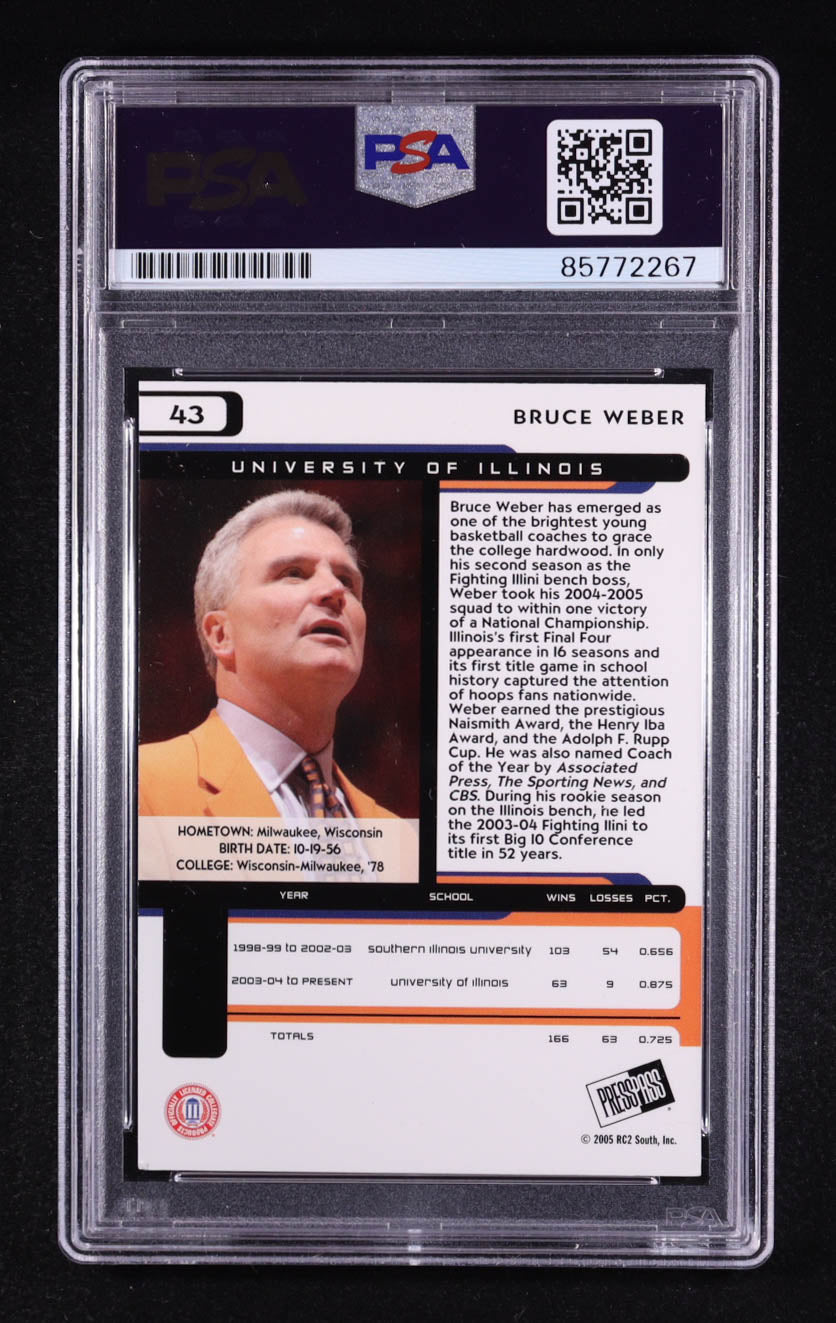 Bruce Weber Signed 2005 Press Pass #43 (PSA) Autograph Graded PSA Authentic
