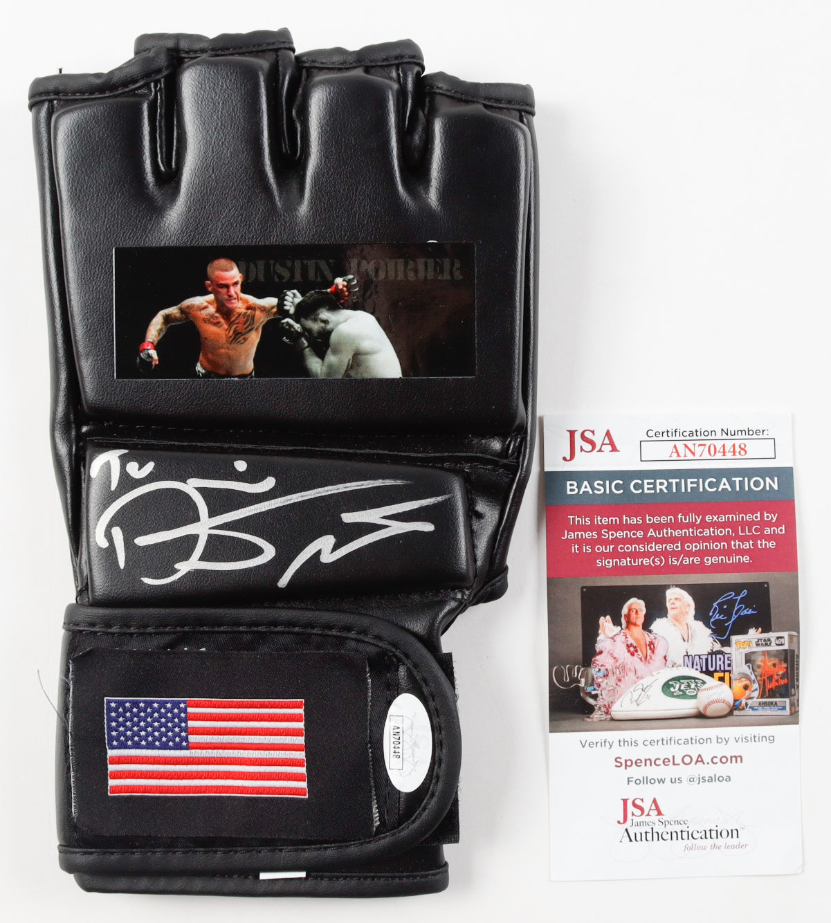 Dustin Poirier Signed MMA Custom USA Glove (JSA)