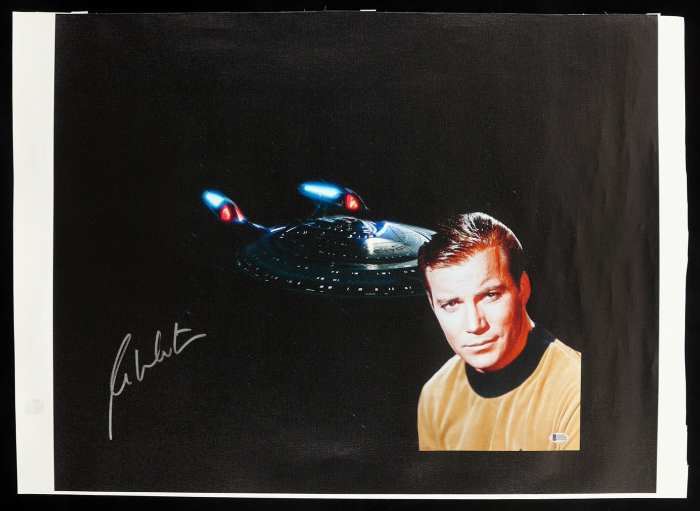 William Shatner Signed "Star Trek" Canvas Roll (Beckett)