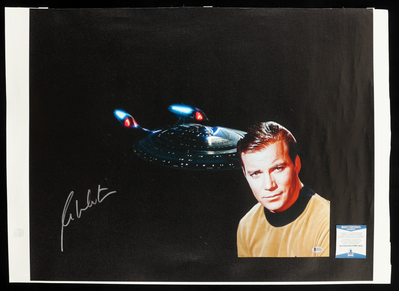 William Shatner Signed "Star Trek" Canvas Roll (Beckett)