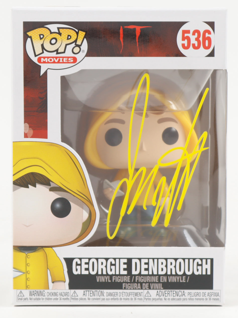Jackson Robert Scott Signed (Beckett) "IT" #536 Georgie Funko Pop! - Georgie | Beckett Witnessed