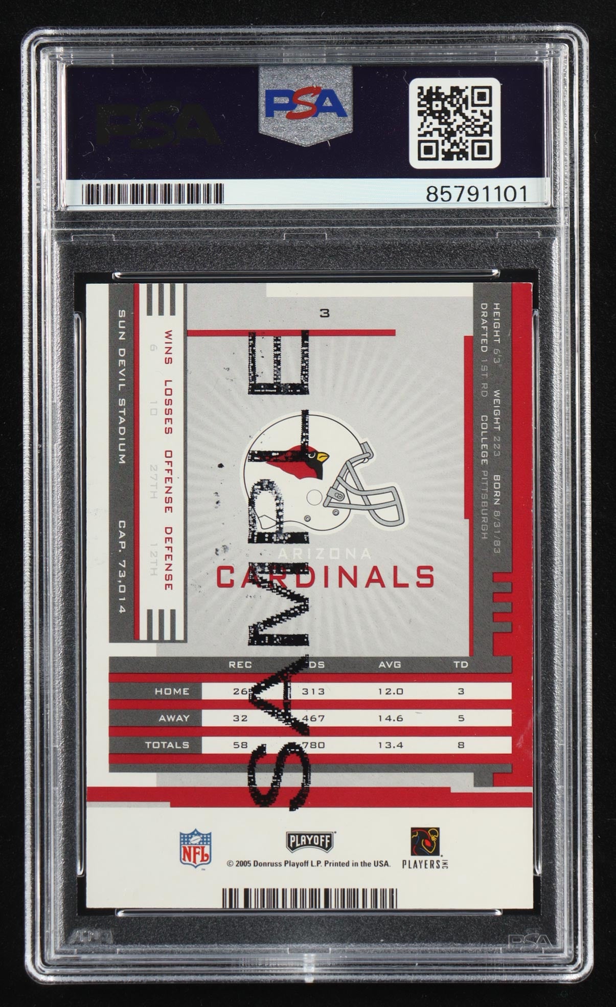 Larry Fitzgerald Signed 2005 Playoff Contenders #3 (PSA | Autograph Graded 10)