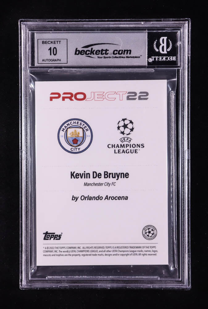 Kevin Bruyne Signed 2022 Topps Project 22 Week 12 / Orlando Arocena (BGS | Autograph Graded BGS 10) Autograph Graded BGS 10 | Beckett Witnessed