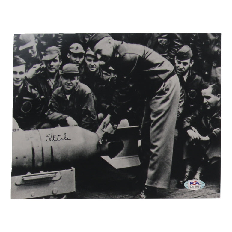 Richard E. Cole Signed 8x10 Photo (PSA) - Doolittle Raider Co-pilot Crew #1