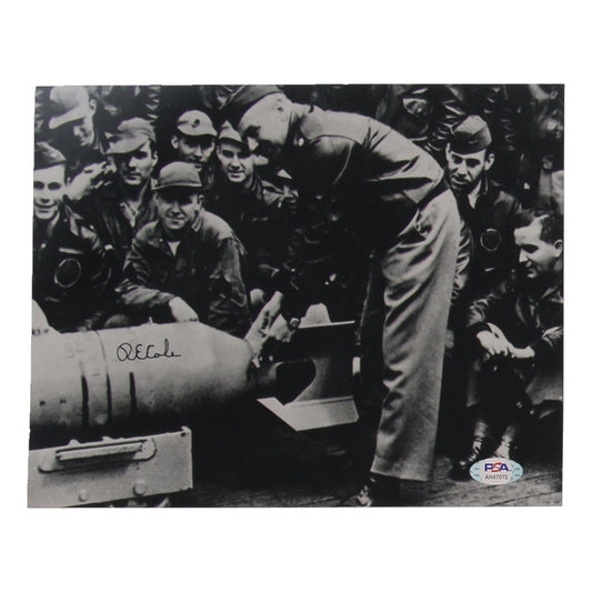 Richard E. Cole Signed 8x10 Photo (PSA) - Doolittle Raider Co-pilot Crew #1