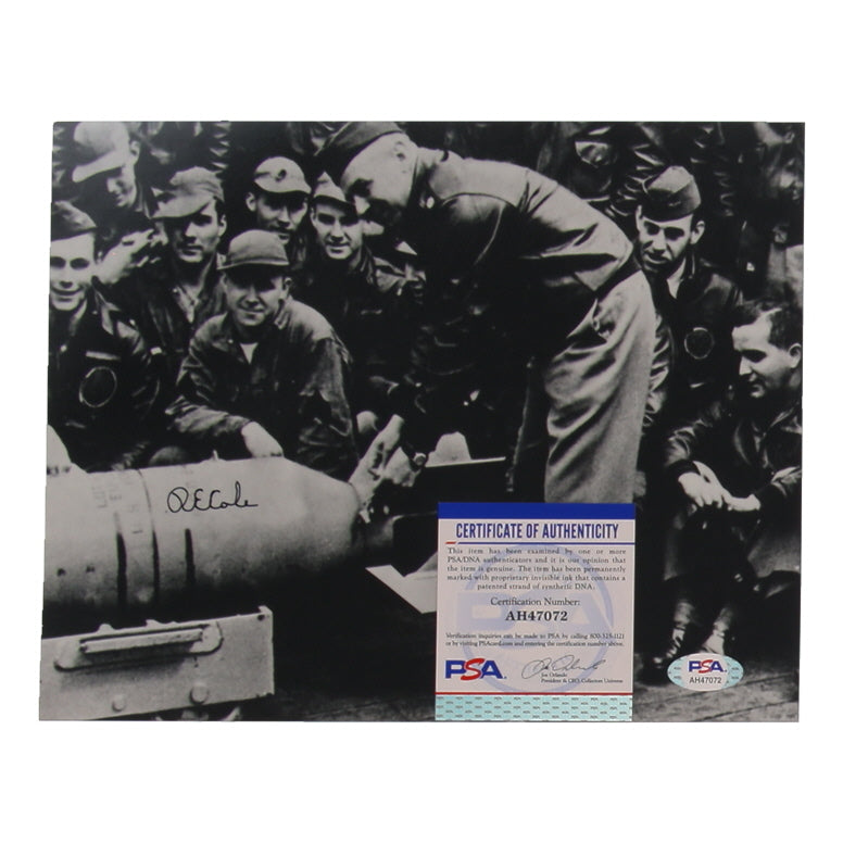 Richard E. Cole Signed 8x10 Photo (PSA) - Doolittle Raider Co-pilot Crew #1