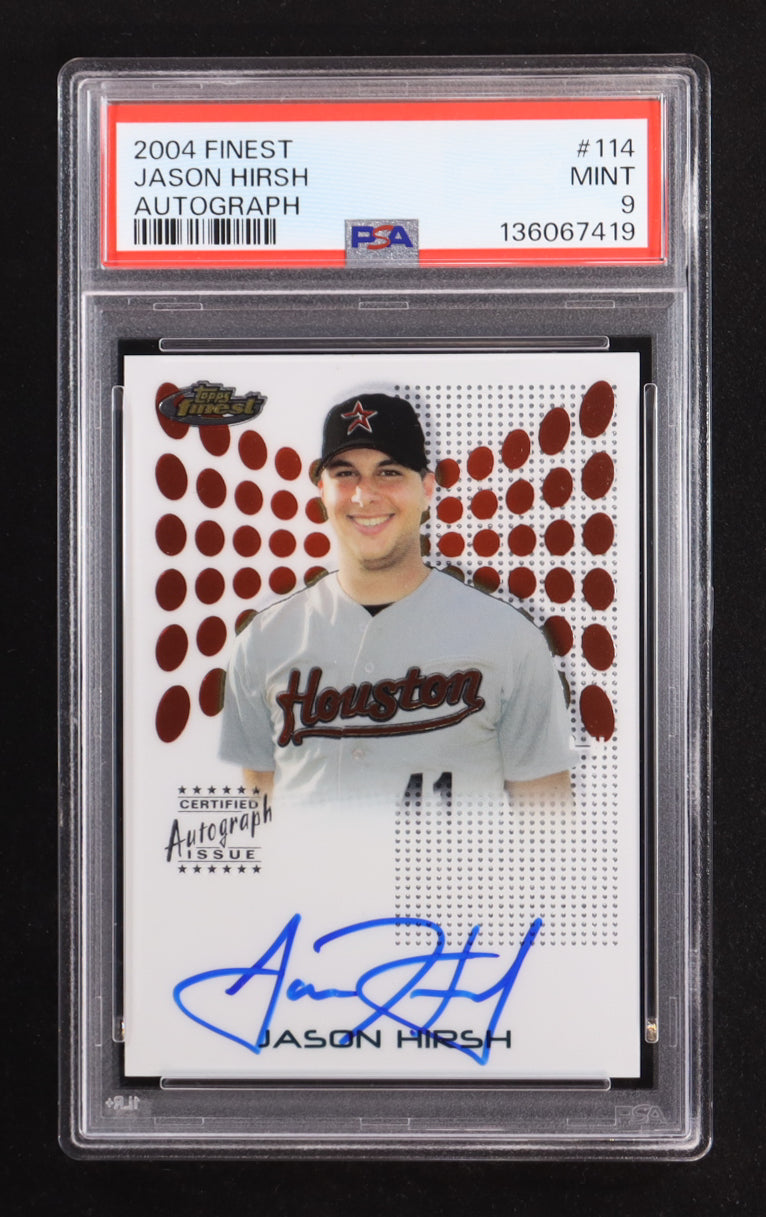 Jason Hirsh 2004 Topps Finest Autograph #114 RC (PSA 9) - Rookie Card