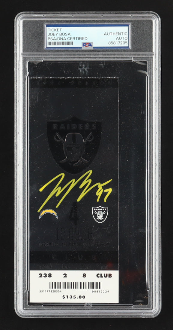 Joey Bosa Signed 2016 NFL Debut Ticket (PSA) - San Diego Chargers vs. Oakland Raiders