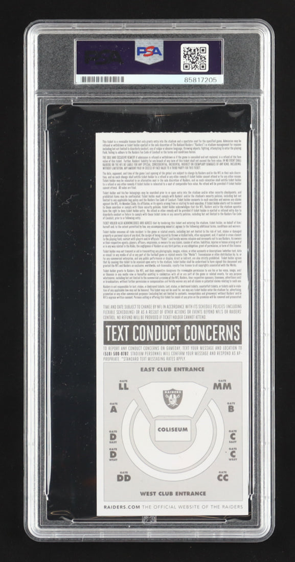 Joey Bosa Signed 2016 NFL Debut Ticket (PSA) - San Diego Chargers vs. Oakland Raiders