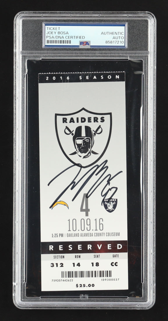Joey Bosa Signed 2016 NFL Debut Ticket (PSA) - San Diego Chargers vs. Oakland Raiders