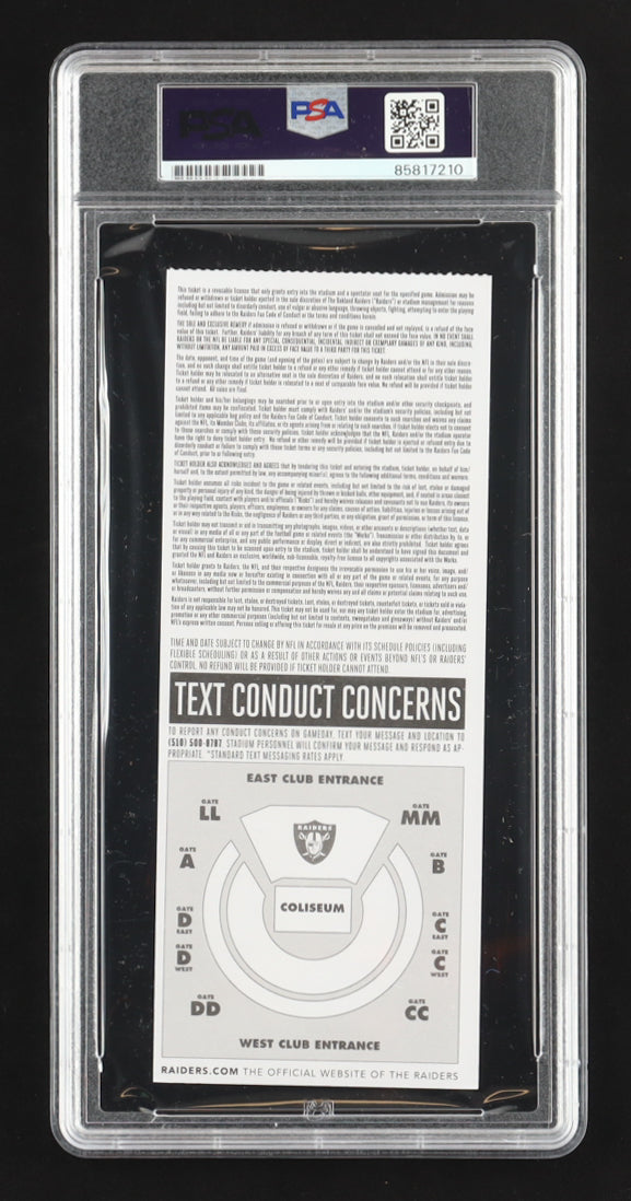 Joey Bosa Signed 2016 NFL Debut Ticket (PSA) - San Diego Chargers vs. Oakland Raiders