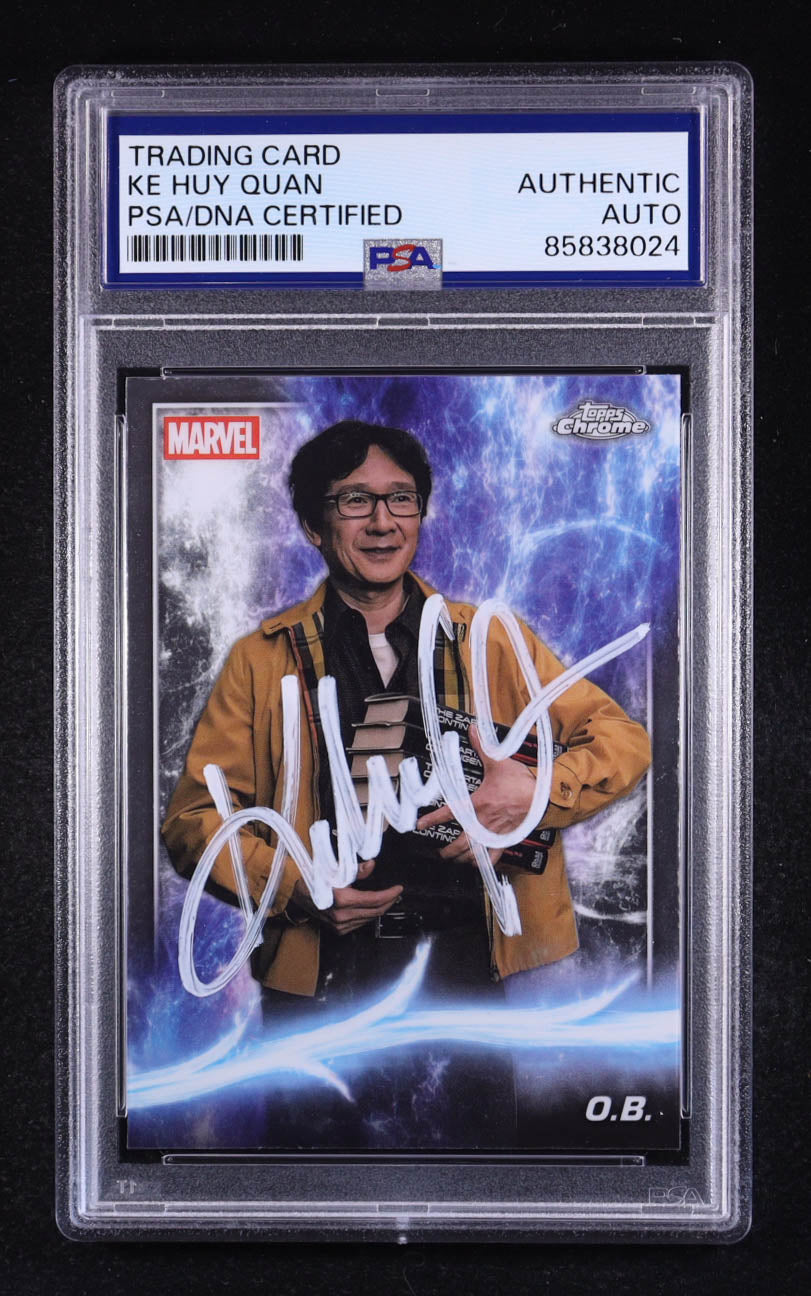 Ke Huy Quan Signed O.B. 2025 Topps Chrome Marvel Studios #155 (PSA) Autograph Graded PSA Authentic