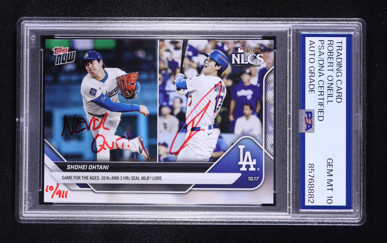 Robert O'Neill Signed Shohei Ohtani 2025 Topps Now NLCS Inscribed "Never Quit" #884 #10/911 (PSA) Autograph Graded PSA Authentic | Serially Numbered #10 / 911
