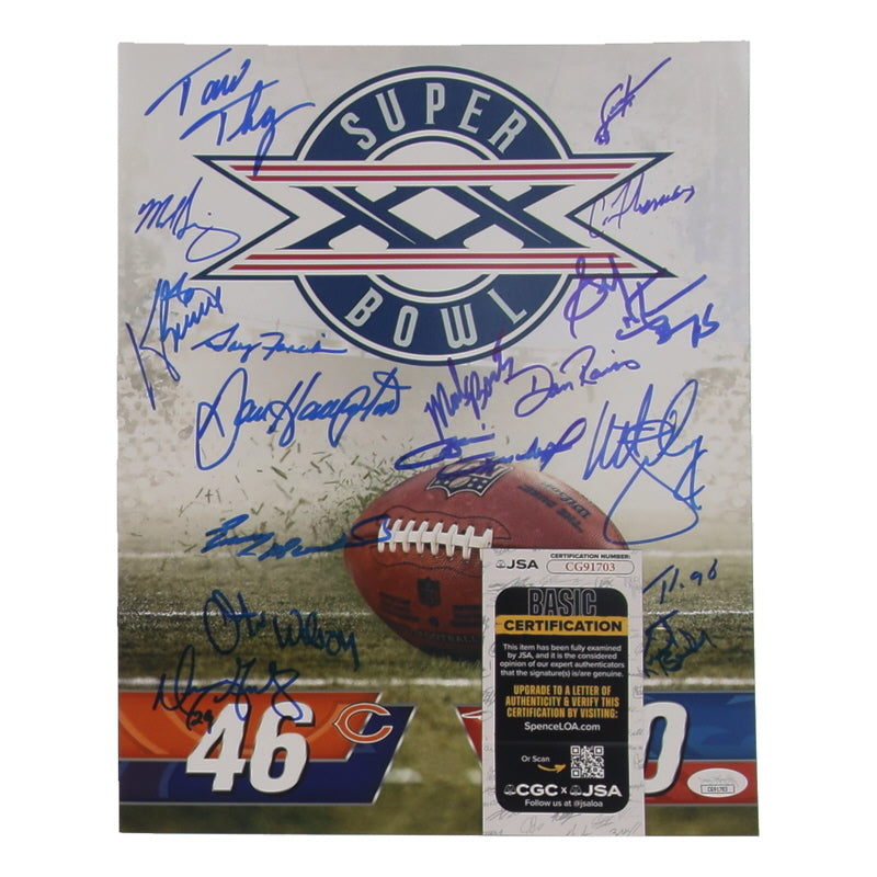 1985 Bears 11x14 Photo Signed by (17) with Mike Singletary, Dan Hampton, Gary Fencik, Kevin Butler (JSA)