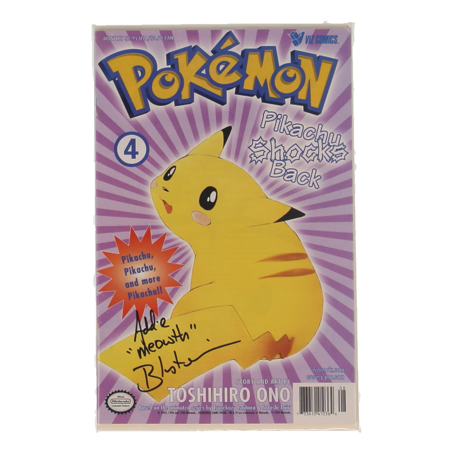 Addie Blaustein Signed 1999 "Pokemon: Pikachu Shocks Back" #4 Viz Comic Book (Dynamic Forces Inc.) Voice of Meowth