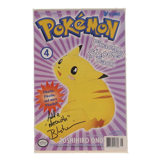 Addie Blaustein Signed 1999 "Pokemon: Pikachu Shocks Back" #4 Viz Comic Book (Dynamic Forces Inc.) Voice of Meowth