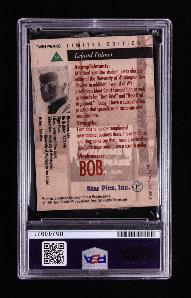 Ray Wise Signed 1991 Star Pics Twin Peaks Trading Card #59 (PSA) PSA Authentic