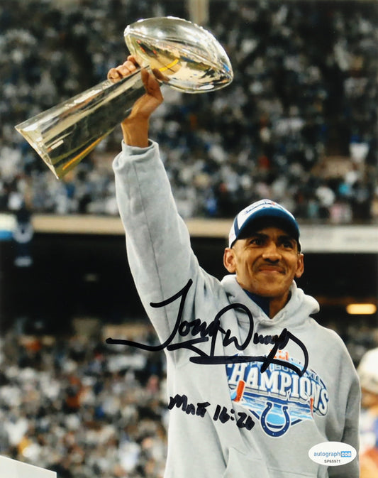 Tony Dungy Signed Colts 8x10 Photo (ACOA)