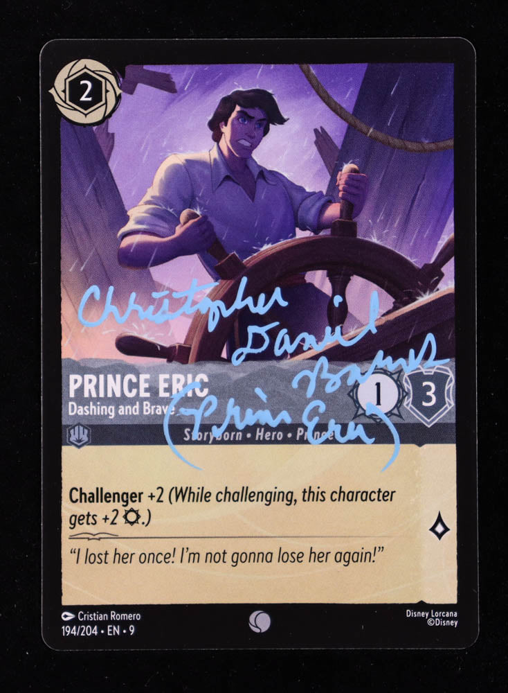 Christopher Daniel Barnes Signed 2025 Disney Lorcana TCG Fabled #194 Inscribed "Prince Eric" (JSA)