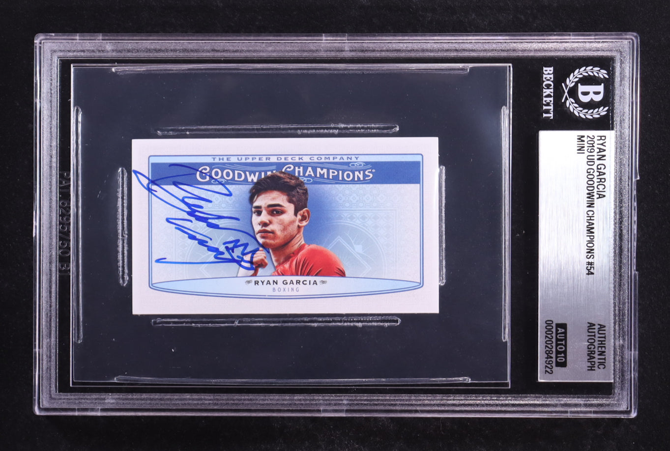 Ryan Garcia Signed 2019 UD Goodwin Champions Mini #54 RC (BGS | Autograph Graded BGS 10) - Rookie Card