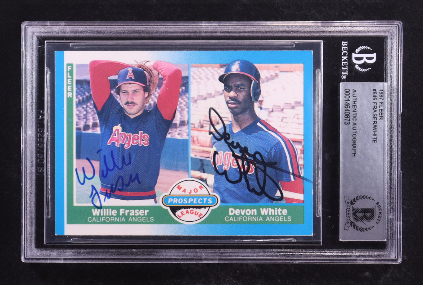 Willie Fraser / Devon White Signed 1987 Fleer #646 RC (BGS) Rookie Card | Autograph Graded BGS Authentic