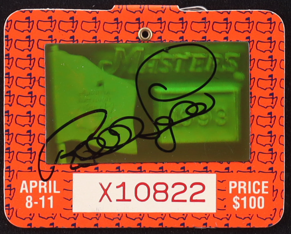 Bernhard Langer Signed 1993 Masters Ticket Badge (JSA)