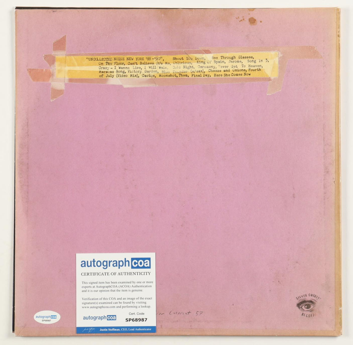 Dean Wareham Signed "Uncollected" Vinyl Record Album Cover (AutographCOA) - Galaxie 500