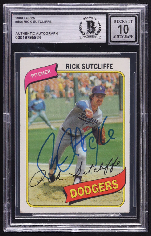 Rick Sutcliffe Signed 1980 Topps #544 RC (BGS | Autograph Grade 10) - Rookie Card
