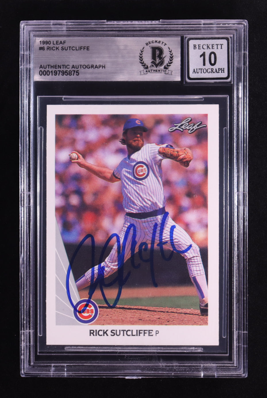 Rick Sutcliffe Signed 1990 Leaf #6 RC (BGS | Autograph Grade 10) - Rookie Card