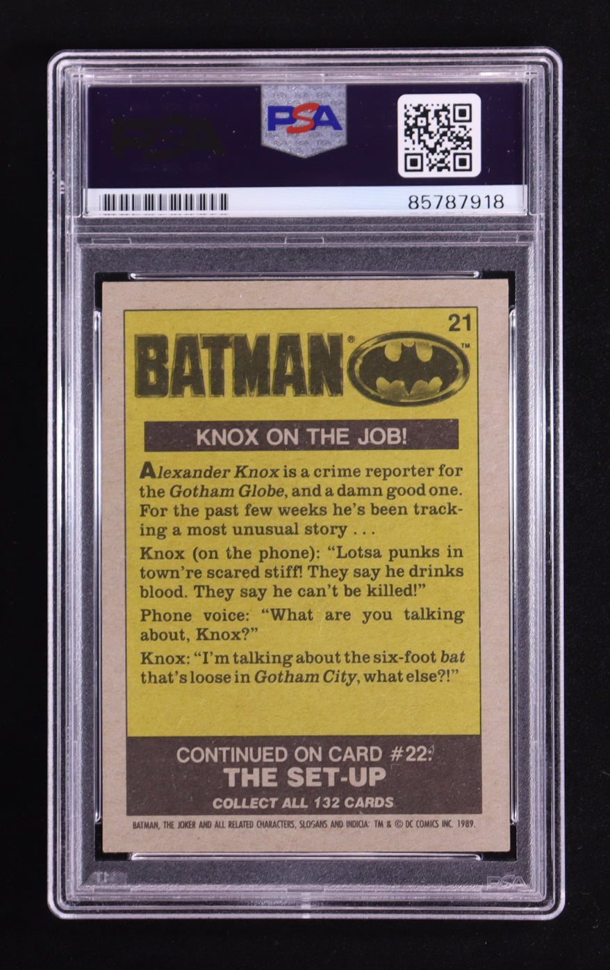 Robert Wuhl Signed 1989 DC Comics Batman Knox On The Job! #21 (PSA) Autograph Graded PSA Authentic